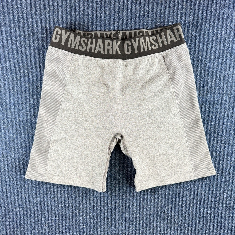 Gymshark Flex Cycling Shorts Grey Marl High Rise Seamless Logo‎ Waistband Large